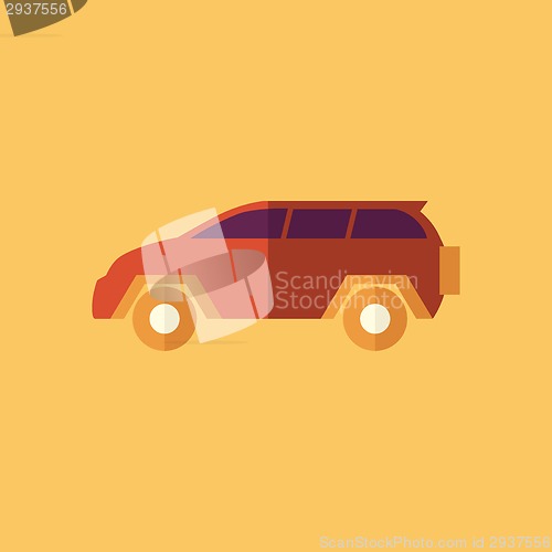 Image of Family Car. Transportation Flat Icon