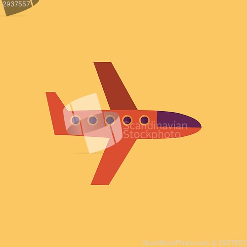 Image of Aircraft. Transportation Flat Icon