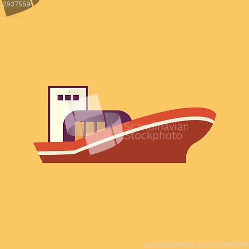 Image of Boat. Transportation Flat Icon