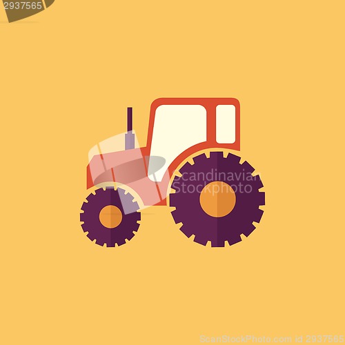 Image of Tractor. Transportation Flat Icon