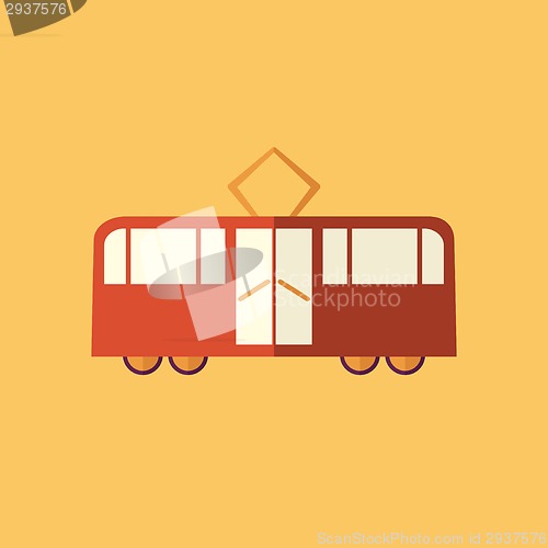 Image of Tram. Transportation Flat Icon