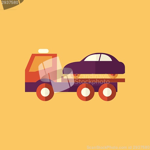 Image of Tipper Truck. Transportation Flat Icon