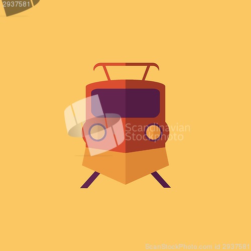 Image of Train. Transportation Flat Icon