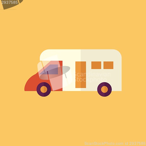 Image of Camper. Transportation Flat Icon
