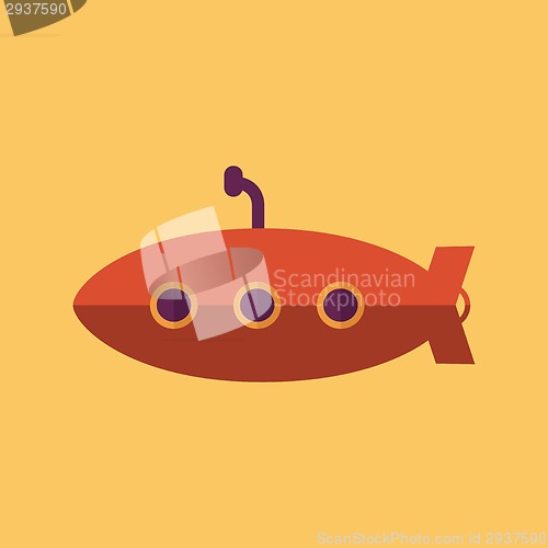 Image of Submarine. Transportation Flat Icon