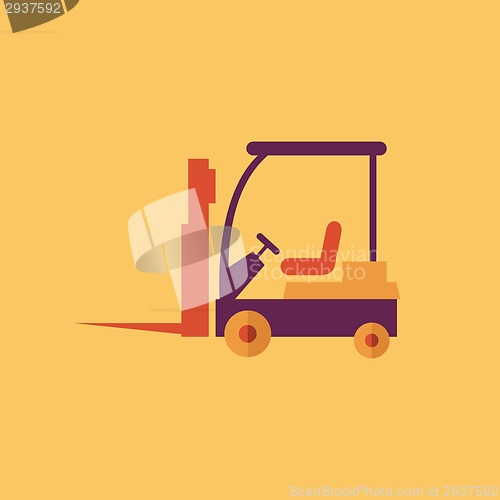 Image of Forklift. Transportation Flat Icon
