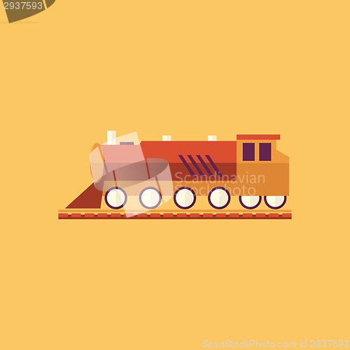 Image of Train. Transportation Flat Icon