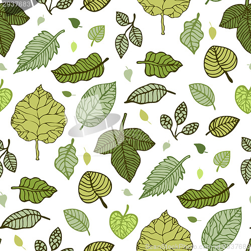 Image of Leaves. Seamless vector background.
