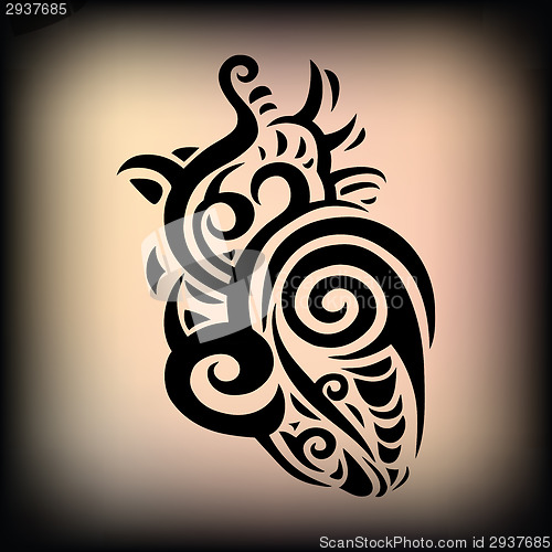 Image of Decorative heart. Ethnic pattern.