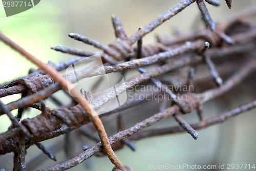 Image of old metal wire mesh isolated on the black background