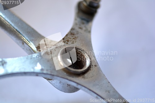 Image of old bicycle metal detail