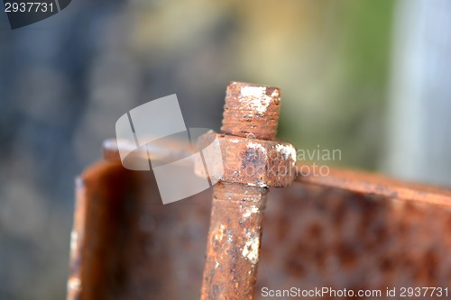 Image of Industrial abstract background texture with black steel structure with bolts and rivets