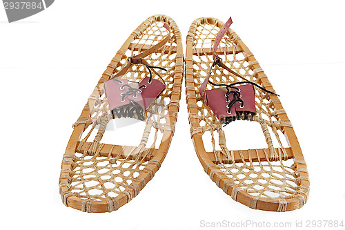 Image of snowshoes on white background