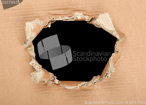 Image of Hole in cardboard