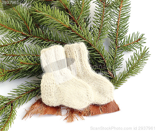 Image of Baby knitted woolen socks