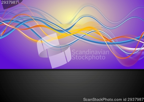 Image of Colorful waves abstract background