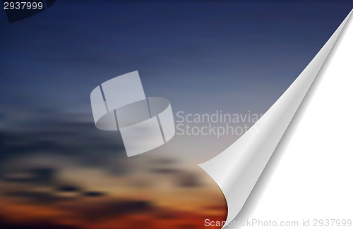 Image of Abstract cloudscape with folded edge