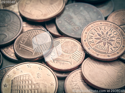 Image of Retro look Euro coins