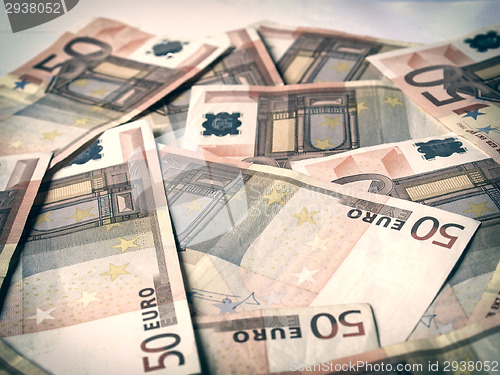 Image of Retro look Euro bankonotes background