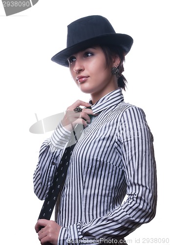 Image of Attractive girl in hat