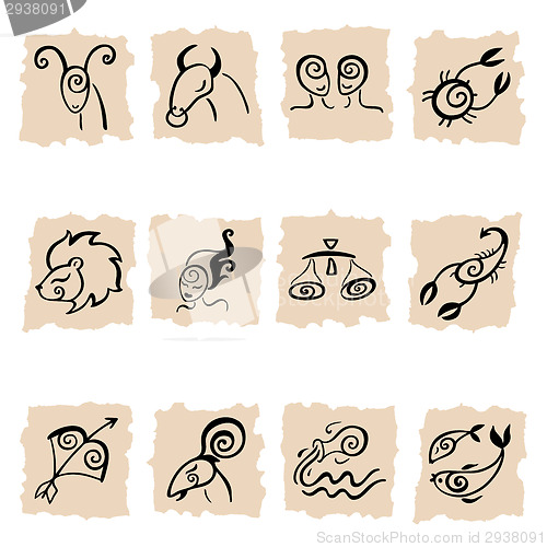 Image of Horoscope. Zodiac  set.