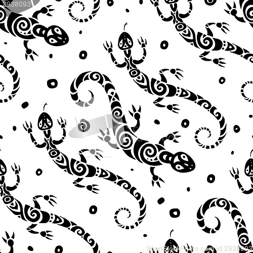 Image of Lizards. Seamless pattern.