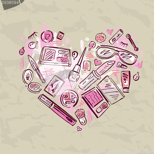 Image of Heart of Makeup products set.