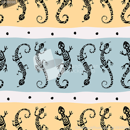 Image of Lizards. Seamless pattern.