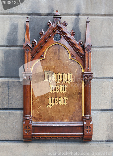 Image of Decorative wooden sign - Happy new year