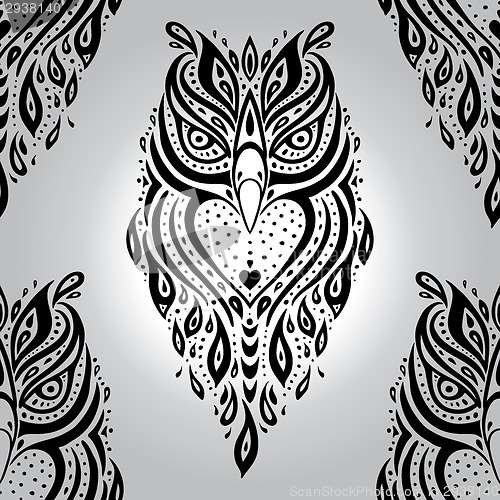 Image of Decorative Owl. Seamless pattern.