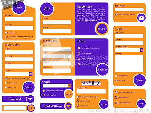 Image of Trendy flat web form design  