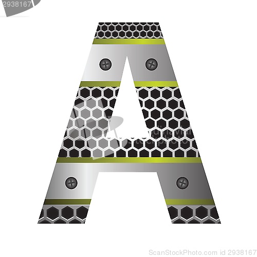 Image of perforated metal letter A