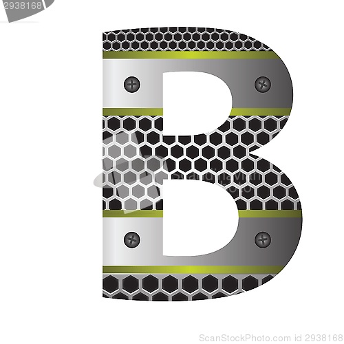 Image of perforated metal letter B