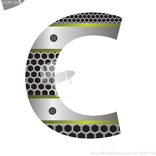 Image of perforated metal letter C