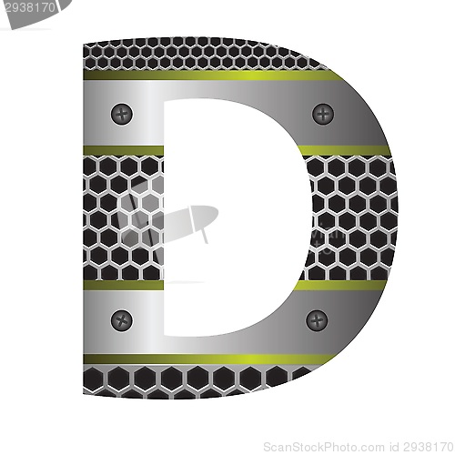 Image of perforated metal letter D