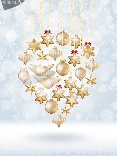 Image of Christmas bokeh poster with Tree. EPS 10
