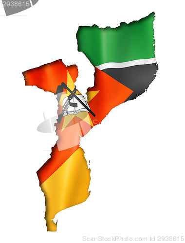 Image of Mozambique flag map