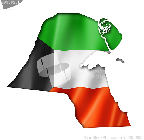 Image of Kuwaiti flag map