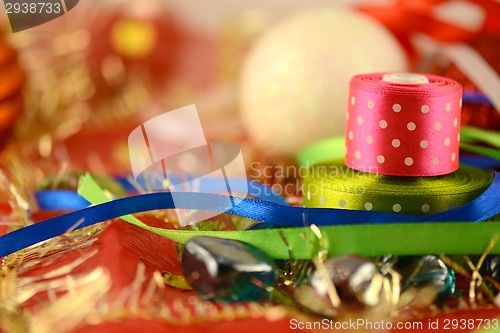 Image of Christmas ball, new year invitation card