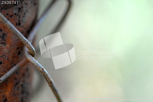 Image of old metal wire mesh isolated on the black background