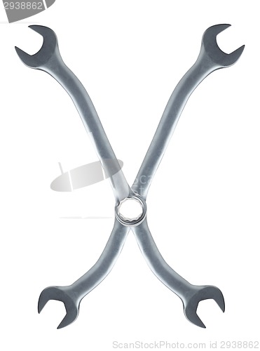 Image of letter X made of spanners