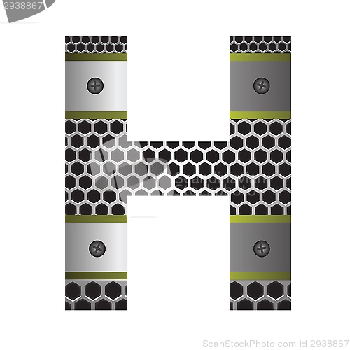 Image of perforated metal letter H