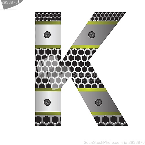 Image of perforated metal letter K