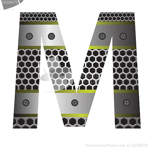 Image of perforated metal letter M