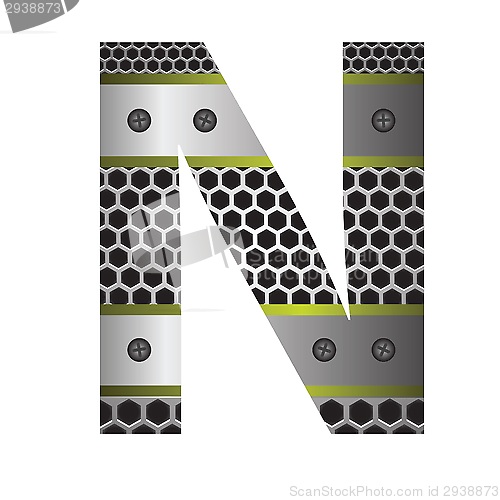 Image of perforated metal letter P