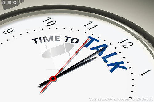 Image of clock with time to talk