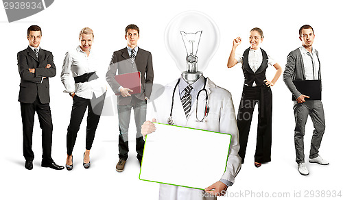 Image of Business Team With Lamp Head Doctor