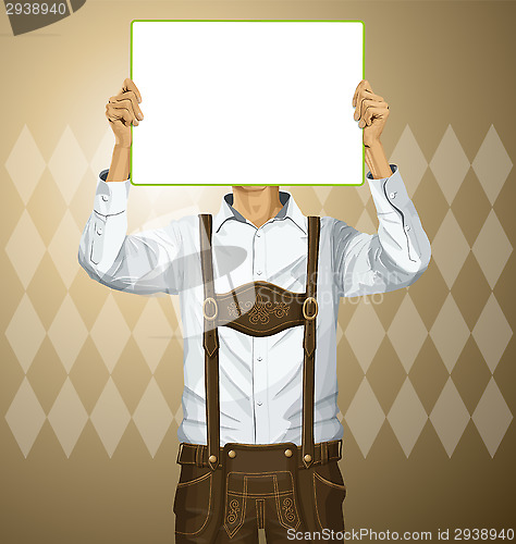 Image of Man With Write Board On Oktoberfest