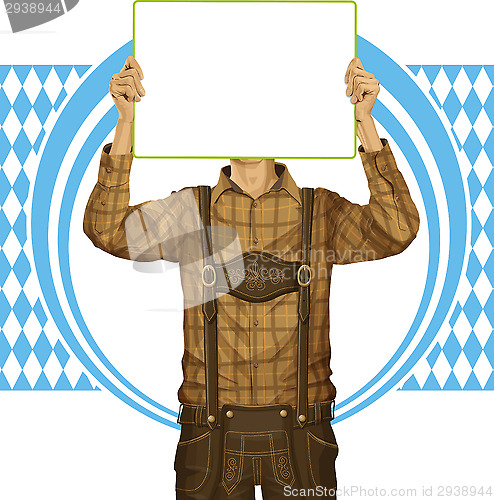 Image of Man With Write Board On Oktoberfest