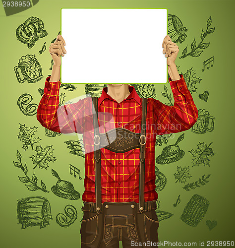 Image of Man With Write Board On Oktoberfest